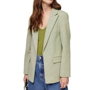 Topshop Marked Green Boyfriend Blazer - Size 2